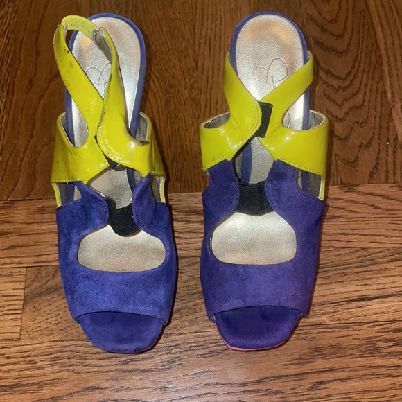3/$15 Jessica Simpson neon color block stiletto size 6 - Picture 3 of 6